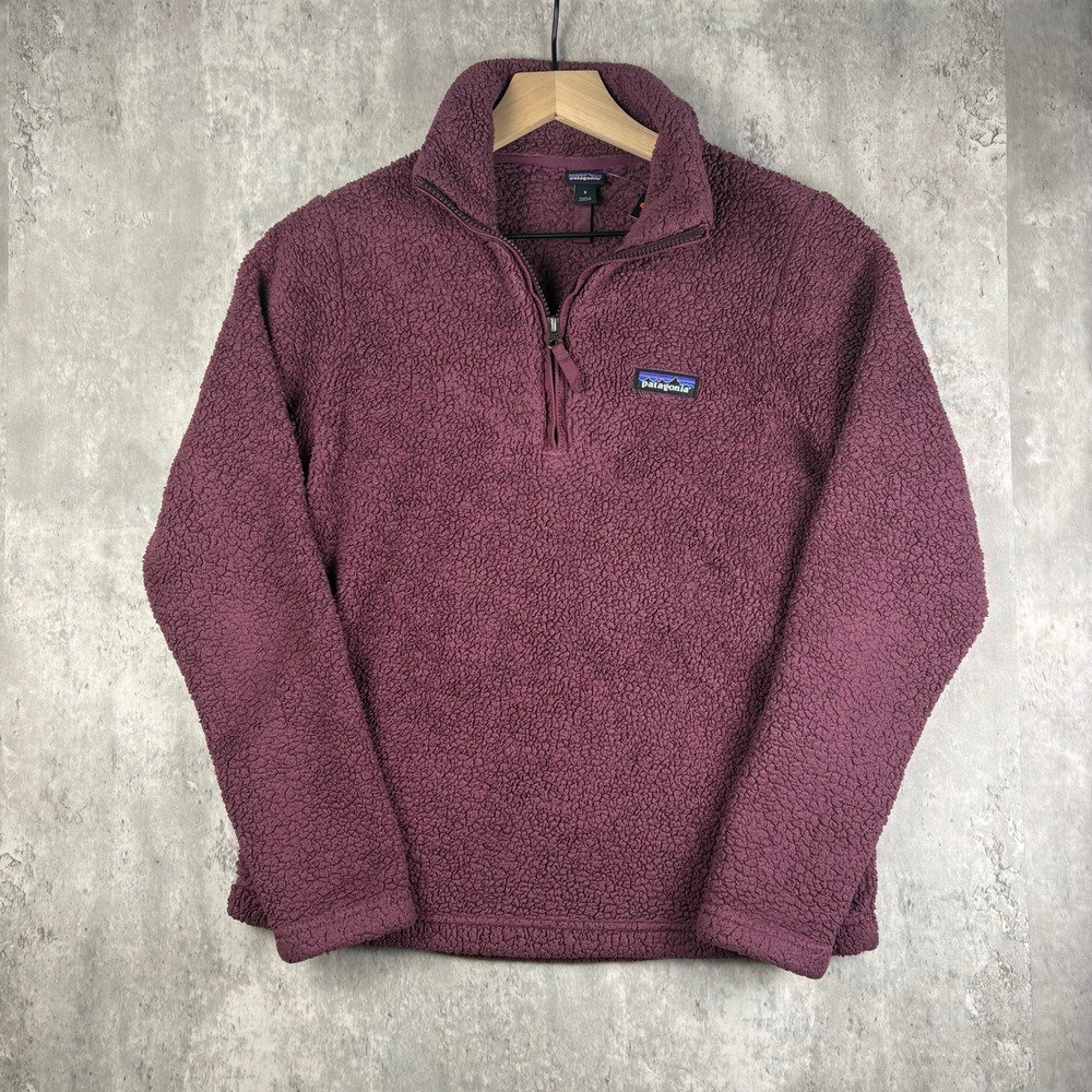Patagonia Los Gatos 1/4 Zip Fleece Pullover Purple Burgundy Sherpa Womens Small